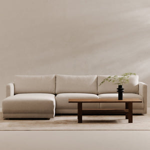 Moe's Home Bryn Sectional - Sustainable Design Meets Timeless Elegance With Eco-friendly Comfort And Style Beige Upholstery, 70% Recycled Polyester,30% Virgin Polyester,Pine And Plywood Frame Jm-1027-05-l-0