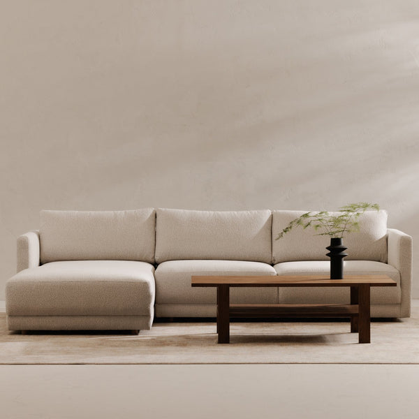 Moe's Home Bryn Sectional - Sustainable Design Meets Timeless Elegance With Eco-friendly Comfort And Style Beige Upholstery, 70% Recycled Polyester,30% Virgin Polyester,Pine And Plywood Frame Jm-1027-05-l-0