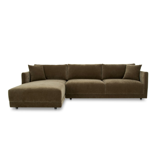 Moe's Home Bryn Sectional - Sustainable Design Meets Timeless Elegance With Eco-friendly Comfort And Style Green Upholstery, 50% Recycled Polyester,50% Virgin Polyester,Pine And Plywood Frame Jm-1027-27-l-0