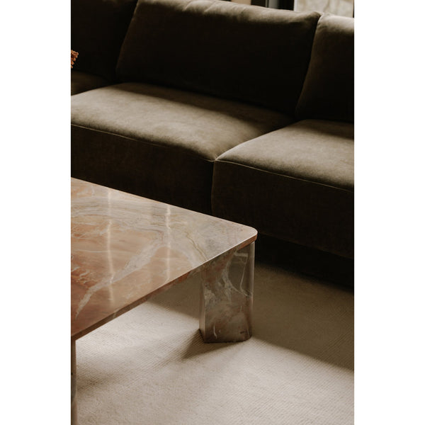 Moe's Home Bryn Sectional - Sustainable Design Meets Timeless Elegance With Eco-friendly Comfort And Style Green Upholstery, 50% Recycled Polyester,50% Virgin Polyester,Pine And Plywood Frame Jm-1027-27-l-0