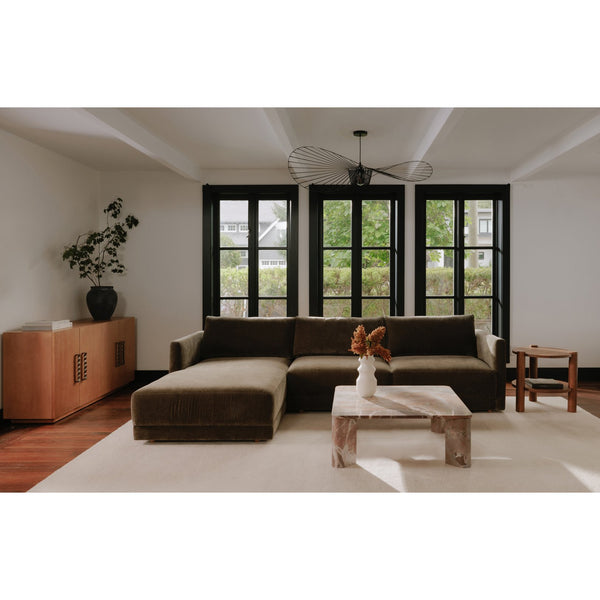 Moe's Home Bryn Sectional - Sustainable Design Meets Timeless Elegance With Eco-friendly Comfort And Style Green Upholstery, 50% Recycled Polyester,50% Virgin Polyester,Pine And Plywood Frame Jm-1027-27-r-0