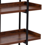 Mayfair 3 Shelf 35"H Storage Display Unit Bookcase with Black Metal Frame in Rustic Wood Grain Finish