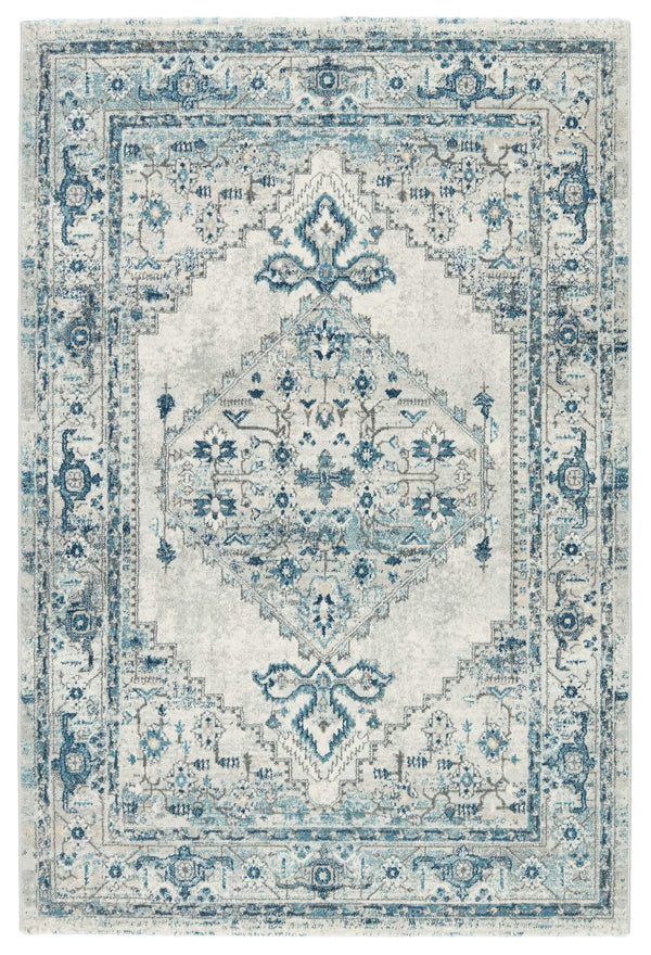 Jaipur Living Vibe by Jaipur Living Lisette Ornate Medallion Polypropylene Rug for Rooms Blue 7'10"X10' RUG152753
