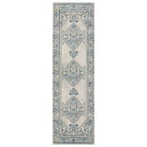 Jaipur Living Vibe by Jaipur Living Lisette Ornate Medallion Polypropylene Rug for Rooms Blue 3'X10' RUG152757