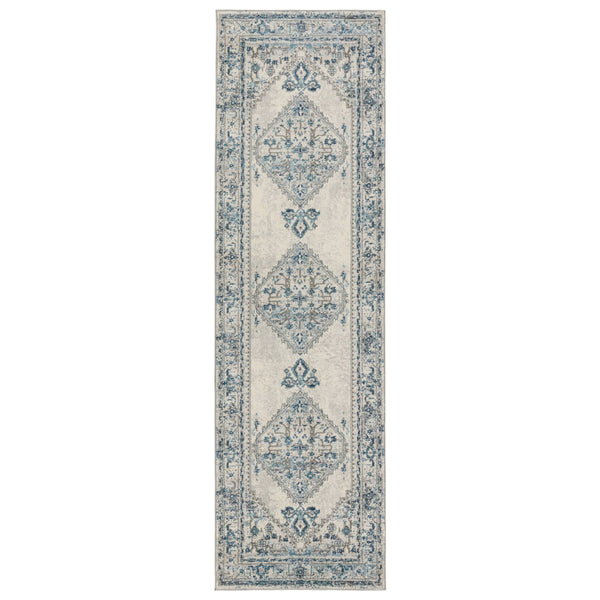 Jaipur Living Vibe by Jaipur Living Lisette Ornate Medallion Polypropylene Rug for Rooms Blue 3'X10' RUG152757