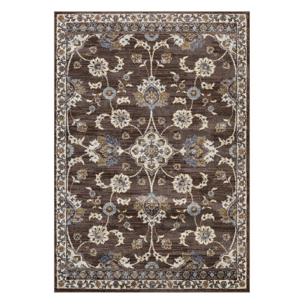 Amer Rugs Jordan Persian Bordered Power-loom Area Rug - Timeless Design, Easy-care, Soft & Durable Floor Art Brown Polypropylene Jor11110211