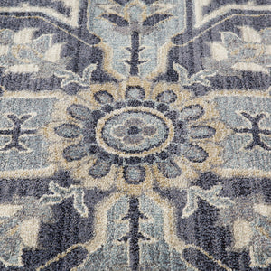 AMER Rugs Jordan Eva JOR-12 Power-Loomed Machine Made Polypropylene Traditional Medallion Rug Purple 9'2" x 12'2"
