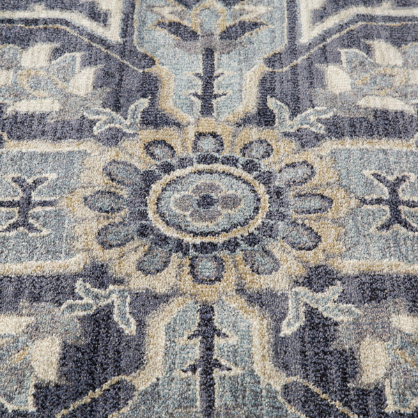 AMER Rugs Jordan Eva JOR-12 Power-Loomed Machine Made Polypropylene Traditional Medallion Rug Purple 9'2" x 12'2"