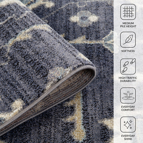 Amer Rugs Jordan Persian Bordered Power-loom Area Rug – Timeless Design, Softness & Durability For Any Space Purple Polypropylene Jor12110211