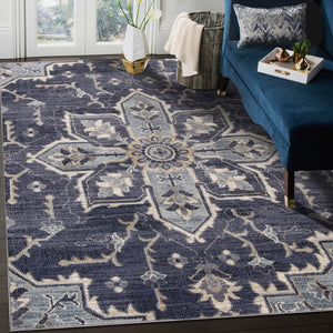 Amer Rugs Jordan Persian Bordered Power-loom Area Rug – Timeless Design, Softness & Durability For Any Space Purple Polypropylene Jor12110211
