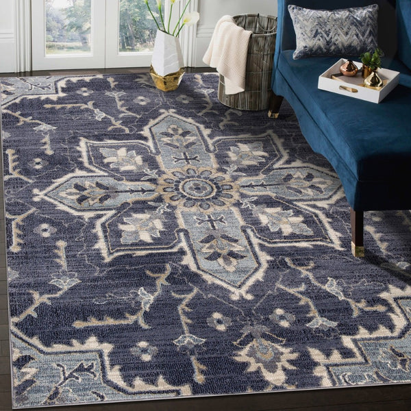 Amer Rugs Jordan Persian Bordered Power-loom Area Rug – Timeless Design, Softness & Durability For Any Space Purple Polypropylene Jor12110211