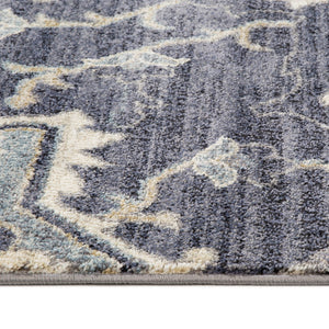 AMER Rugs Jordan Eva JOR-12 Power-Loomed Machine Made Polypropylene Traditional Medallion Rug Purple 9'2" x 12'2"