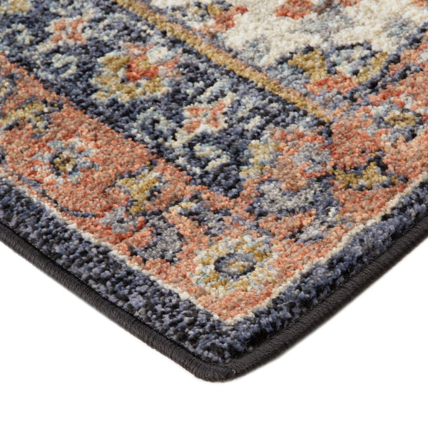 Amer Rugs Jordan Persian Bordered Power-loom Area Rug - Timeless Design, Easy-care, Soft & Durable Floor Art Navy Blue Polypropylene Jor2110211