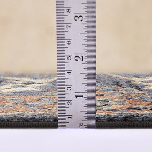 Amer Rugs Jordan Persian Bordered Power-loom Area Rug - Timeless Design, Easy-care, Soft & Durable Floor Art Navy Blue Polypropylene Jor2110211