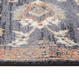 Amer Rugs Jordan Persian Bordered Power-loom Area Rug - Timeless Design, Easy-care, Soft & Durable Floor Art Navy Blue Polypropylene Jor2110211