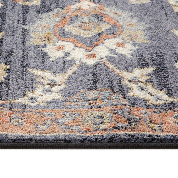 Amer Rugs Jordan Persian Bordered Power-loom Area Rug - Timeless Design, Easy-care, Soft & Durable Floor Art Navy Blue Polypropylene Jor2110211