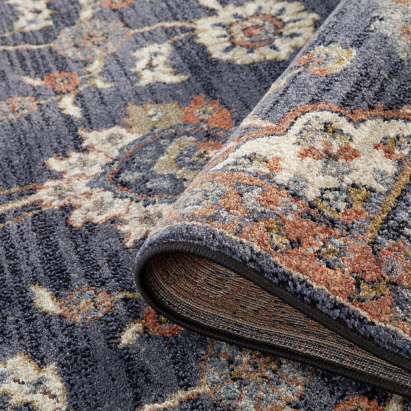 Amer Rugs Jordan Persian Bordered Power-loom Area Rug - Timeless Design, Easy-care, Soft & Durable Floor Art Navy Blue Polypropylene Jor2110211