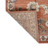 AMER Rugs Jordan Bea JOR-3 Power-Loomed Machine Made Polypropylene Traditional Floral Rug Orange 9'2" x 12'2"