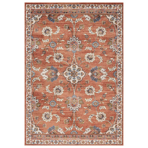 AMER Rugs Jordan Bea JOR-3 Power-Loomed Machine Made Polypropylene Traditional Floral Rug Orange 9'2" x 12'2"