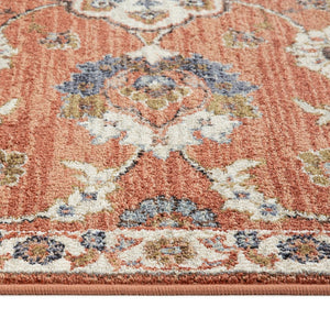 Amer Rugs Jordan Persian Bordered Power-loom Area Rug - Timeless Design, Easy-care, Soft & Durable Floor Art Orange Polypropylene Jor3110211