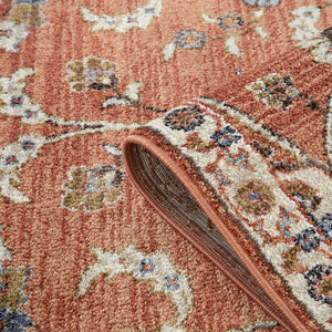 Amer Rugs Jordan Persian Bordered Power-loom Area Rug - Timeless Design, Easy-care, Soft & Durable Floor Art Orange Polypropylene Jor3110211