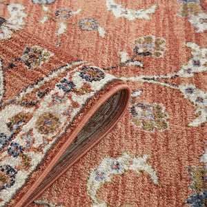 Amer Rugs Jordan Persian Bordered Power-loom Area Rug - Timeless Design, Easy-care, Soft & Durable Floor Art Orange Polypropylene Jor3110211