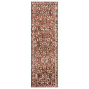 Amer Rugs Jordan Persian Bordered Power-loom Area Rug - Timeless Design, Easy-care, Soft & Durable Floor Art Orange Polypropylene Jor32710