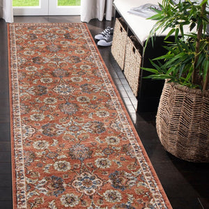 Amer Rugs Jordan Persian Bordered Power-loom Area Rug - Timeless Design, Easy-care, Soft & Durable Floor Art Orange Polypropylene Jor32710