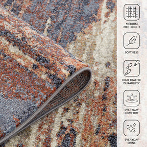 Amer Rugs Jordan Contemporary Power-loom Area Rug - Timeless Style, Easy Care, And Luxurious Softness For Any Room Beige,Rust Polypropylene Jor6110211