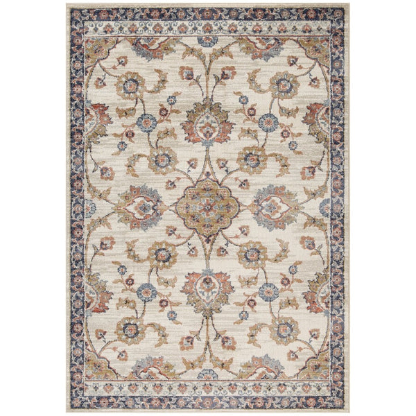 Amer Rugs Jordan Persian Bordered Power-loom Area Rug - Timeless Design, Easy-care, Soft & Durable Floor Art Ivory Polypropylene Jor8110211