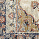 AMER Rugs Jordan Bea JOR-8 Power-Loomed Machine Made Polypropylene Traditional Floral Rug Ivory 9'2" x 12'2"