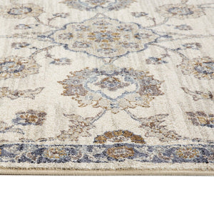 Amer Rugs Jordan Persian Bordered Power-loom Area Rug - Timeless Design, Easy-care, Soft & Durable Floor Art Ivory,Charcoal Polypropylene Jor9110211