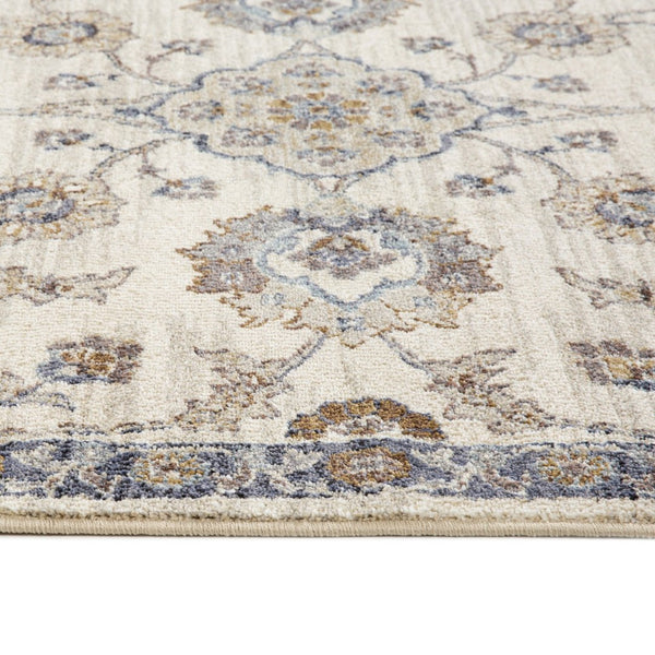Amer Rugs Jordan Persian Bordered Power-loom Area Rug - Timeless Design, Easy-care, Soft & Durable Floor Art Ivory,Charcoal Polypropylene Jor9110211