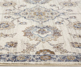 AMER Rugs Jordan Bea JOR-9 Power-Loomed Machine Made Polypropylene Traditional Floral Rug Ivory/Charcoal 9'2" x 12'2"