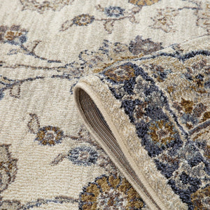 Amer Rugs Jordan Persian Bordered Power-loom Area Rug - Timeless Design, Easy-care, Soft & Durable Floor Art Ivory,Charcoal Polypropylene Jor9110211