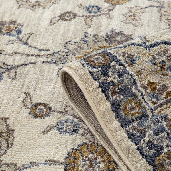 Amer Rugs Jordan Persian Bordered Power-loom Area Rug - Timeless Design, Easy-care, Soft & Durable Floor Art Ivory,Charcoal Polypropylene Jor9110211