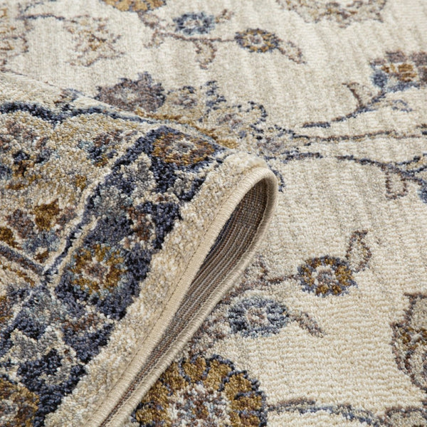 Amer Rugs Jordan Persian Bordered Power-loom Area Rug - Timeless Design, Easy-care, Soft & Durable Floor Art Ivory,Charcoal Polypropylene Jor9110211