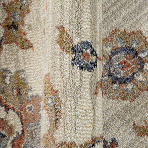 AMER Rugs Jordan Bea JOR-9 Power-Loomed Machine Made Polypropylene Traditional Floral Rug Ivory/Charcoal 9'2" x 12'2"