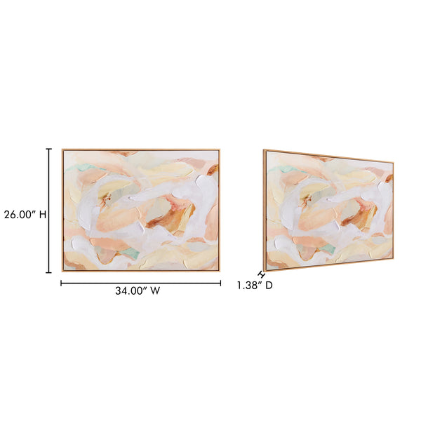 Moe's Home Solace Framed Painting - Tranquil Abstract Art In Soft Pastels With Textured Acrylic On Canvas Multicolor Acrylic Paint On Canvas,Polyester Canvas Jq-1040-37