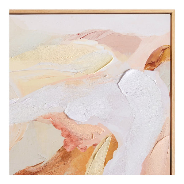 Moe's Home Solace Framed Painting - Tranquil Abstract Art In Soft Pastels With Textured Acrylic On Canvas Multicolor Acrylic Paint On Canvas,Polyester Canvas Jq-1040-37