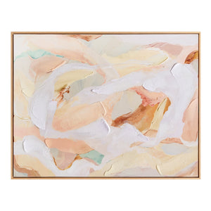 Moe's Home Solace Framed Painting - Tranquil Abstract Art In Soft Pastels With Textured Acrylic On Canvas Multicolor Acrylic Paint On Canvas,Polyester Canvas Jq-1040-37
