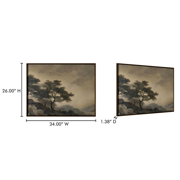 Moe's Home Reverie Framed Painting - Captivating Hazy Landscape Art On Canvas For Timeless Elegance & Style Multicolor Acrylic Paint On Canvas,Polyester Canvas Jq-1041-37