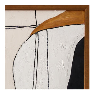 Moe's Home Voyager Framed Painting - A Modern Retro Masterpiece In Mustard Yellow And Deep Red For Stylish Decor Multicolor Acrylic Paint On Canvas,Polyester Canvas Jq-1046-37