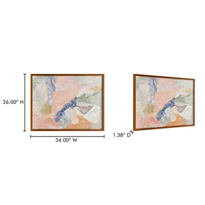 Moe's Home Esti Framed Painting - Tranquil Textured Acrylic Artwork In Solid Wood Frame For Elegant Decor Multicolor Acrylic Paint On Canvas,Polyester Canvas Jq-1048-37