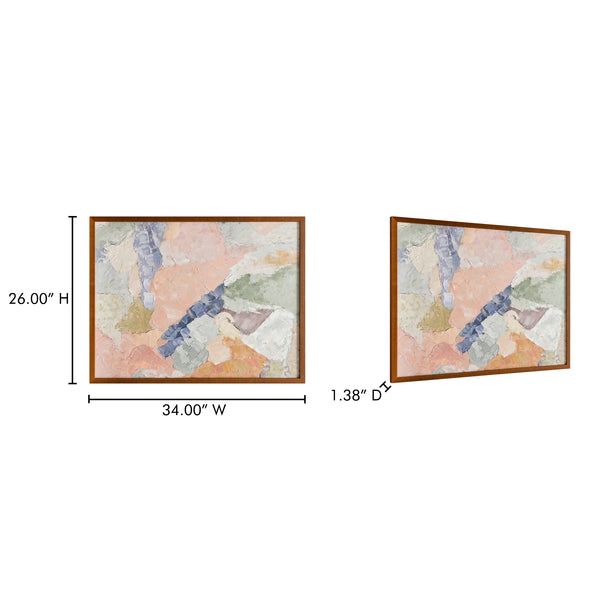 Moe's Home Esti Framed Painting - Tranquil Textured Acrylic Artwork In Solid Wood Frame For Elegant Decor Multicolor Acrylic Paint On Canvas,Polyester Canvas Jq-1048-37