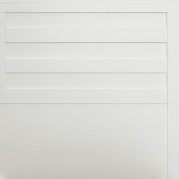 Alpine Furniture Carmel White California King Storage Bed With 2 Deep Drawers, Panel Headboard, Slat System, Modern Design JR-W-07CK