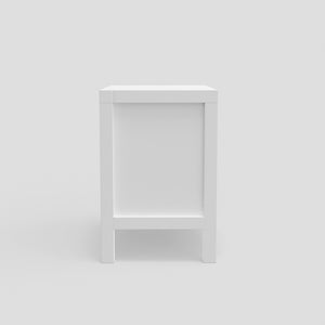 Alpine Furniture Carmel White 2-Drawer Nightstand — Compact Contemporary Bedside Table, Smooth Glides & Nickel Hardware JR-W-02