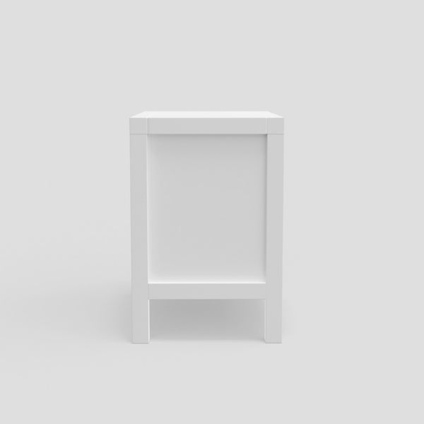 Alpine Furniture Carmel White 2-Drawer Nightstand — Compact Contemporary Bedside Table, Smooth Glides & Nickel Hardware JR-W-02