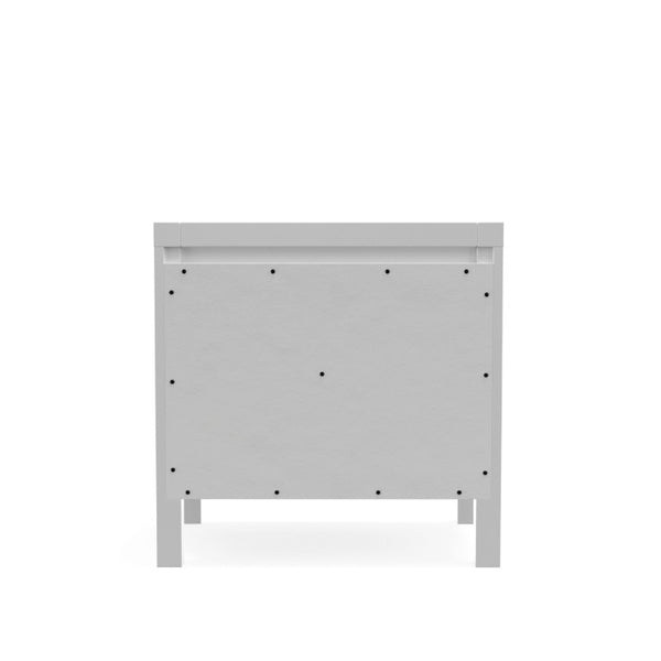 Alpine Furniture Carmel White 2-Drawer Nightstand — Compact Contemporary Bedside Table, Smooth Glides & Nickel Hardware JR-W-02