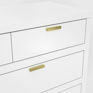 Alpine Furniture Carmel Seven-Drawer Dresser With Felt-Lined Top Drawers, Smooth Glides & Polished Nickel Pulls — Spacious Storage And Modern Elegance White JR-W-03
